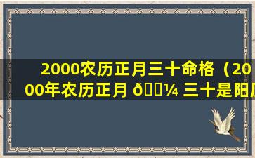 2000农历正月三十命格（2000年农历正月 🌼 三十是阳历多少）